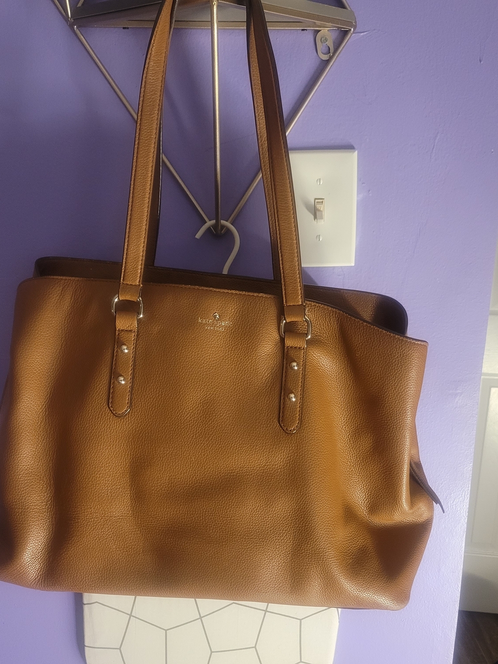 kate spade Tan Pebble Leather Shoulder Tote